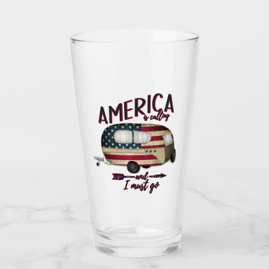 Camping Amerika ruft und ich muss gehen Glas (Vorderseite)