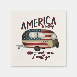 Camping Amerika ruft und ich muss gehen Serviette