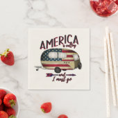 Camping Amerika ruft und ich muss gehen Serviette (Beispiel)