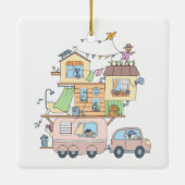 Camping-Anhänger für die Straßenfamilie Keramikornament (Rückseite)