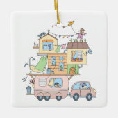 Camping-Anhänger für die Straßenfamilie Keramikornament (Vorderseite)