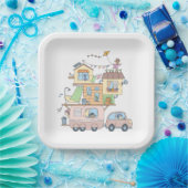 Camping-Anhänger für die Straßenfamilie Pappteller (Party)