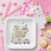 Camping-Anhänger für die Straßenfamilie Pappteller (Party)