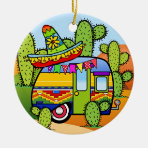 Camping-Anhänger-Keramik-Ornament Keramik Ornament
