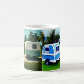 Camping-Anhänger mit 4 niedlichen aquamarinen Anhä Kaffeetasse (Mittel)