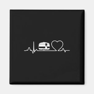 Camping-Anhänger Rv Herzschlag-Shirt Urlaub Outdoo Magnet