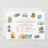 Camping Aquarellbilder im Freien Geburtstag Einladung (Vorderseite)