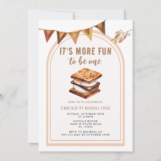 Camping Arch 1. Geburtstag Einladung (Vorderseite)