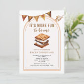 Camping Arch 1. Geburtstag Einladung (Stehend Vorderseite)