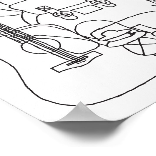 Camping Art Colour Art Worksheet Poster (Ecke)