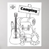 Camping Art Colour Art Worksheet Poster (Vorne)