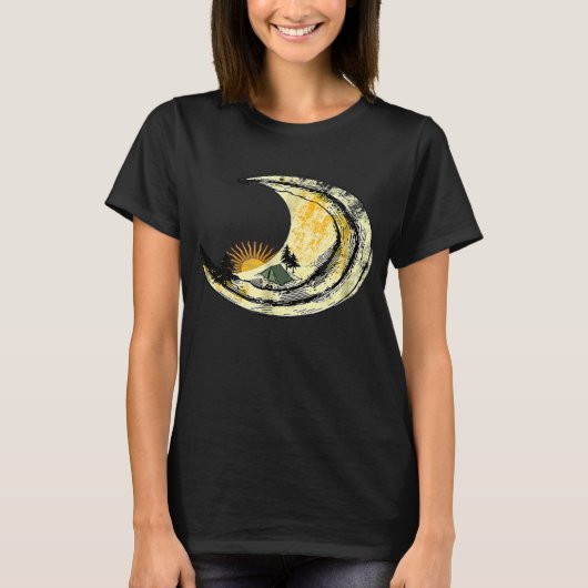 Camping auf dem Mond Surreal Sunrise Camp Liebhabe T-Shirt (Vorderseite)