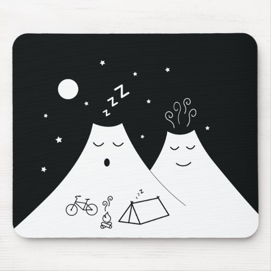 Camping auf einem schlaflosen Vulkan Mousepad (Vorne)