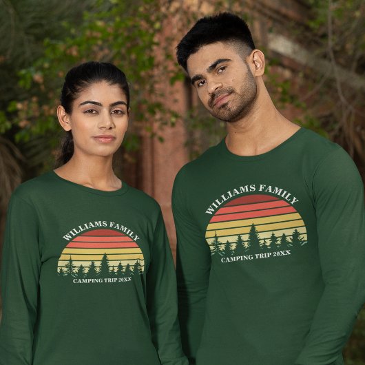 Camping-Ausflugswald Sunset Long Sleeve T-Shirt