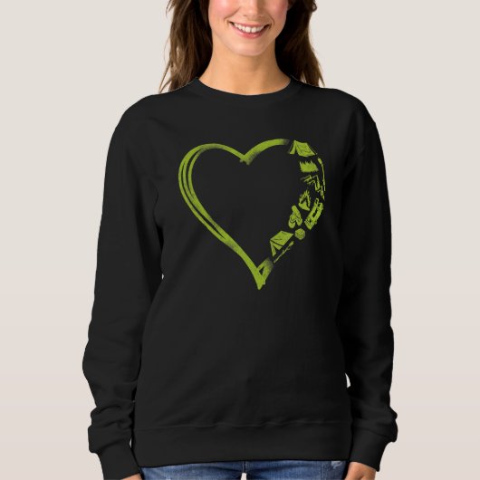 Camping-Ausrüstung Wohnmobil Herz Zelt Sweatshirt (Vorderseite)