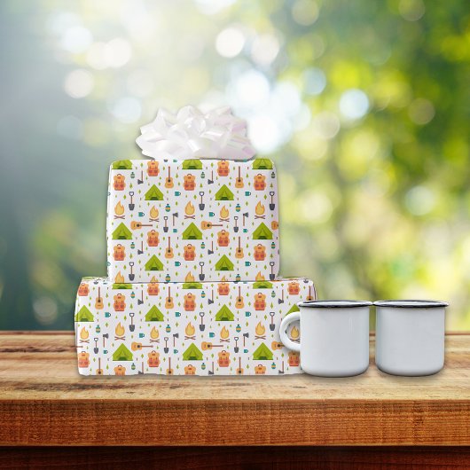 Camping Außengetriebemuster Geschenkpapier
