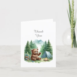 Camping Baby Bear Babydusche Vielen Dank Note Card Dankeskarte
