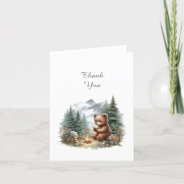 Camping Baby Bear Babydusche Vielen Dank Note Card Dankeskarte