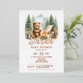 Camping Baby Bear in der Woods Baby Dusche Folieneinladung (Stehend vorne)