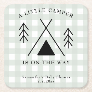 Camping Babydusche Rechteckiger Pappuntersetzer