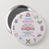 Camping Bach Junggesellinnen-Abschiedsparty-Gesche Button (Vorne & Hinten)
