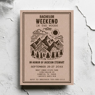 Camping Bachelor Party Einladung
