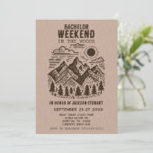 Camping Bachelor Party Einladung (Stehend Vorderseite)