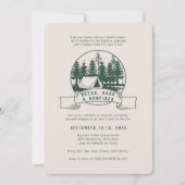 Camping Bachelor Party Rustikales Holz für Boden Einladung (Vorderseite)