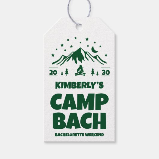 Camping Bachelorette Außenbereich Geschenkanhänger (Vorderseite)