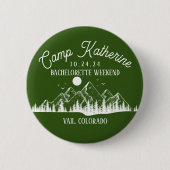 Camping Bachelorette Berg Glamping Wochenendparty Button (Vorderseite)