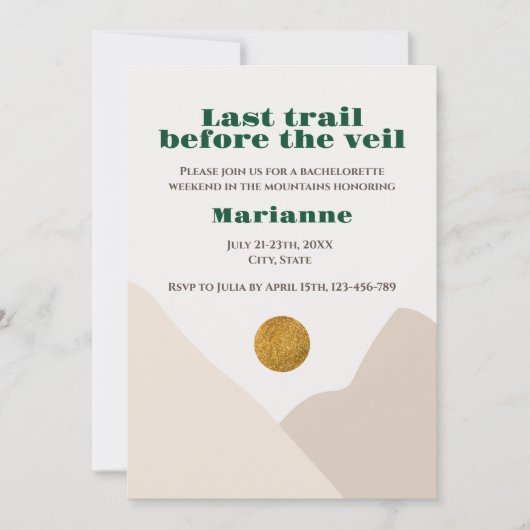 Camping Bachelorette Einladung (Vorderseite)