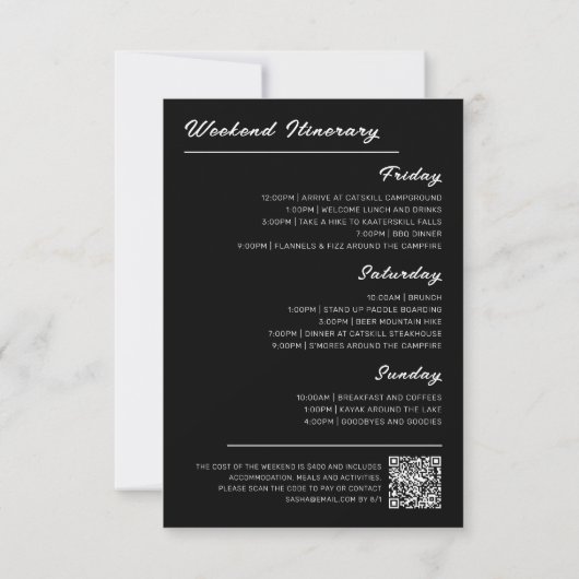 Camping Bachelorette Einladung (Rückseite)