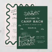Camping Bachelorette Girls Tour Glamping Bach Einladung (Vorne/Hinten)
