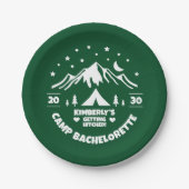 Camping Bachelorette Green Pappteller (Vorderseite)