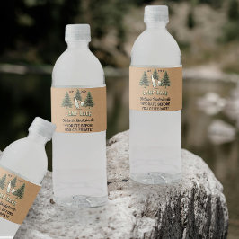 Camping Bachelorette Personalisiert Kraft Tan Rust Wasserflaschenetikett
