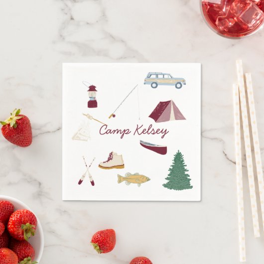 Camping Bachelorette Serviette (Beispiel)