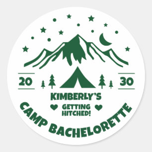 Camping Bachelorette Themed Runder Aufkleber