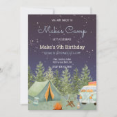 Camping Backpack Boy Birthday Einladung (Vorderseite)