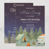 Camping Backpack Boy Birthday Einladung (Vorne/Hinten)