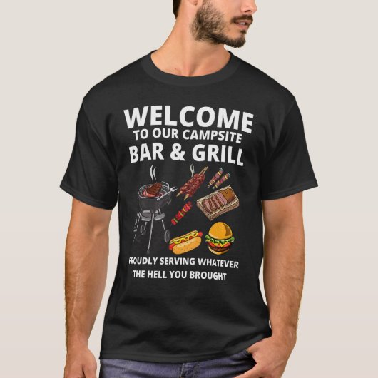 Camping Bar & Grill Familienkochout Barbeque Gathe T-Shirt (Vorderseite)