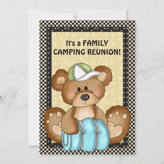 Camping Bear Family Wiedersehen Einladung (Vorderseite)