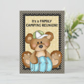 Camping Bear Family Wiedersehen Einladung (Stehend Vorderseite)