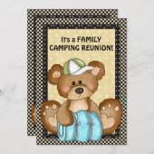 Camping Bear Family Wiedersehen Einladung (Vorne/Hinten)