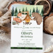 Camping Bear Fox's mehr Spaß mit Freunden Geburtst Einladung