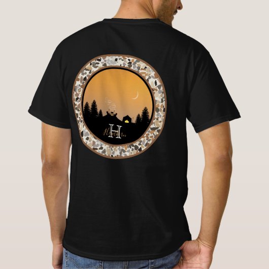 Camping beim Sunset Pebble Round Design T - Shirt (Rückseite)