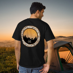 Camping beim Sunset Pebble Round Design T - Shirt