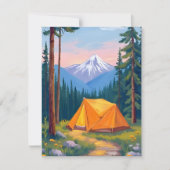 Camping-Berg-Aquarell-Grußkarte (Vorderseite)