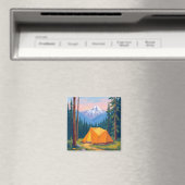 Camping-Berg-Aquarellmalerei Magnet (In Situ (Geschirrspüler))