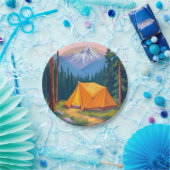 Camping-Berg-Aquarellmalerei Pappteller (Party)