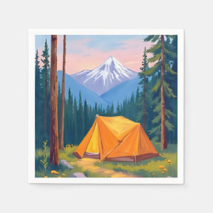 Camping-Berg-Aquarellmalerei Serviette